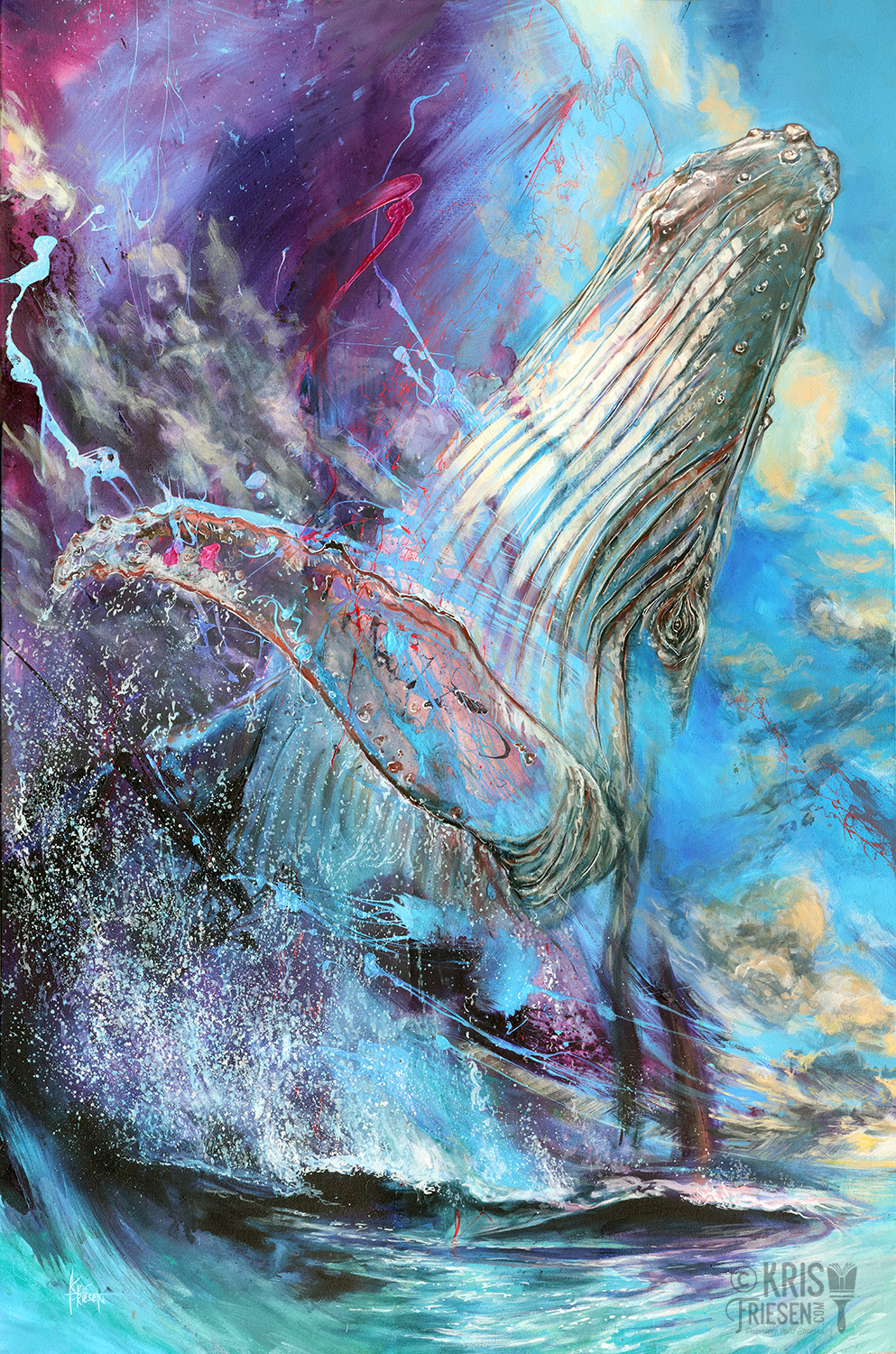 Humpback Breach Abstract Painting Kris Friesen Canadian Mural